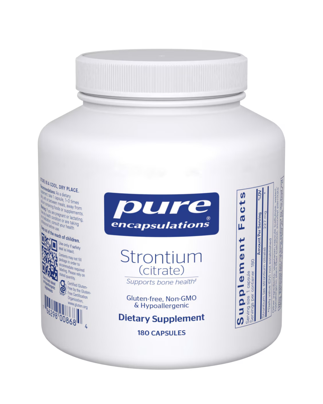 Pure Encapsulations Strontium (citrate) supports bone density and skeletal health maintenance