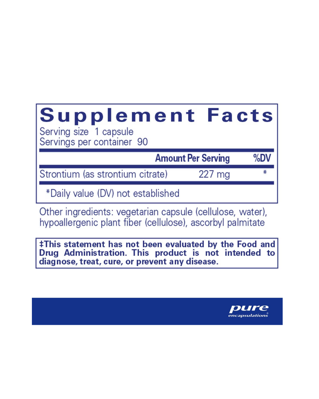 Pure Encapsulations Strontium (citrate) supplement container packaging image