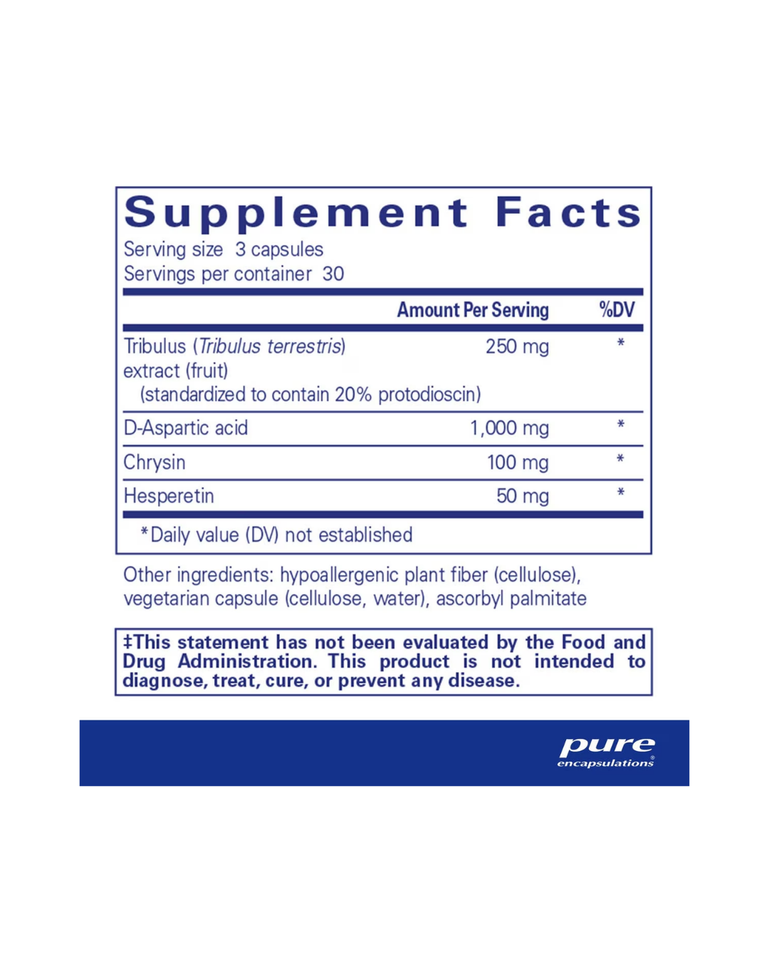Pure Encapsulations Tribulus Formula supplement bottle packaging