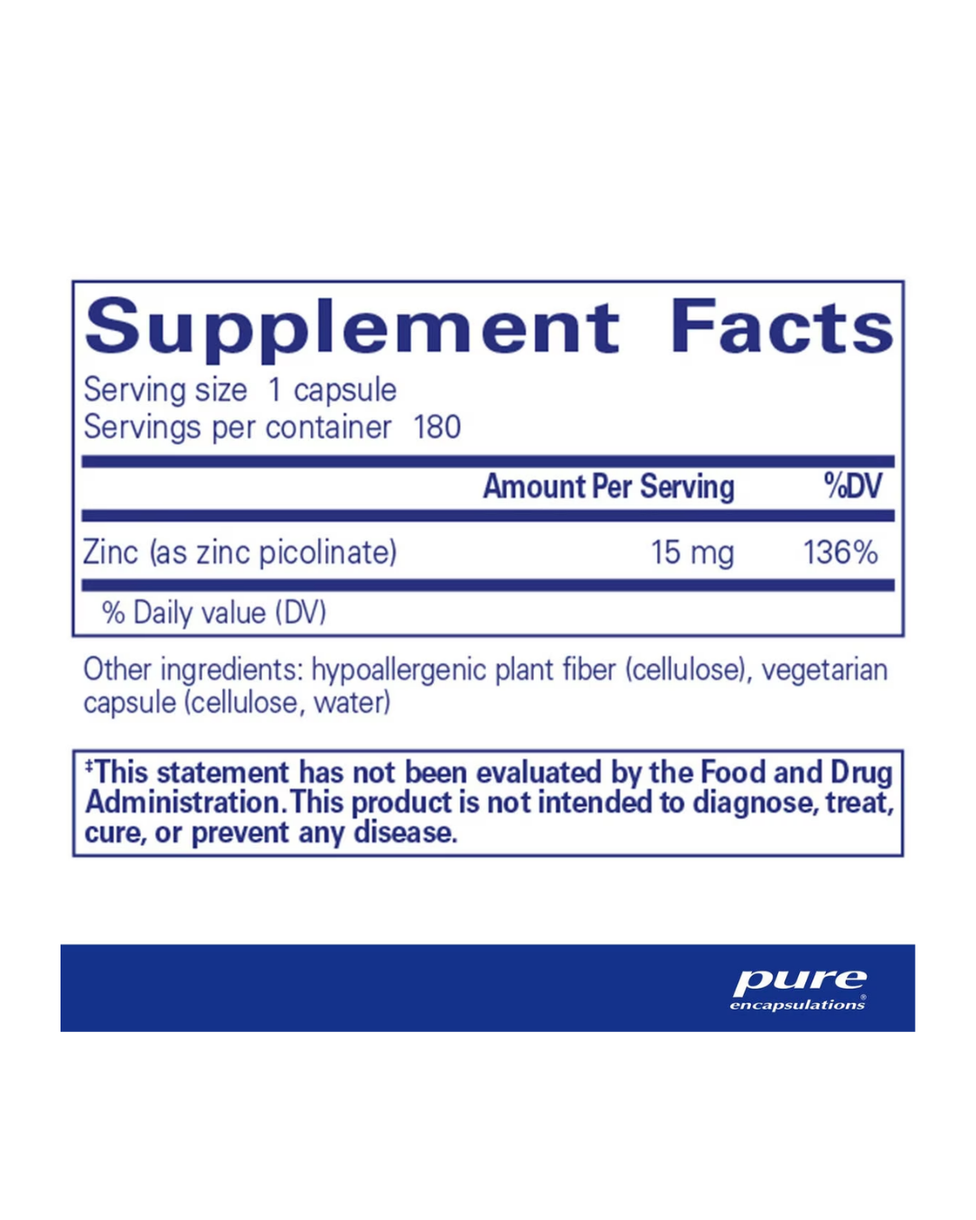 Pure Encapsulations Zinc 15