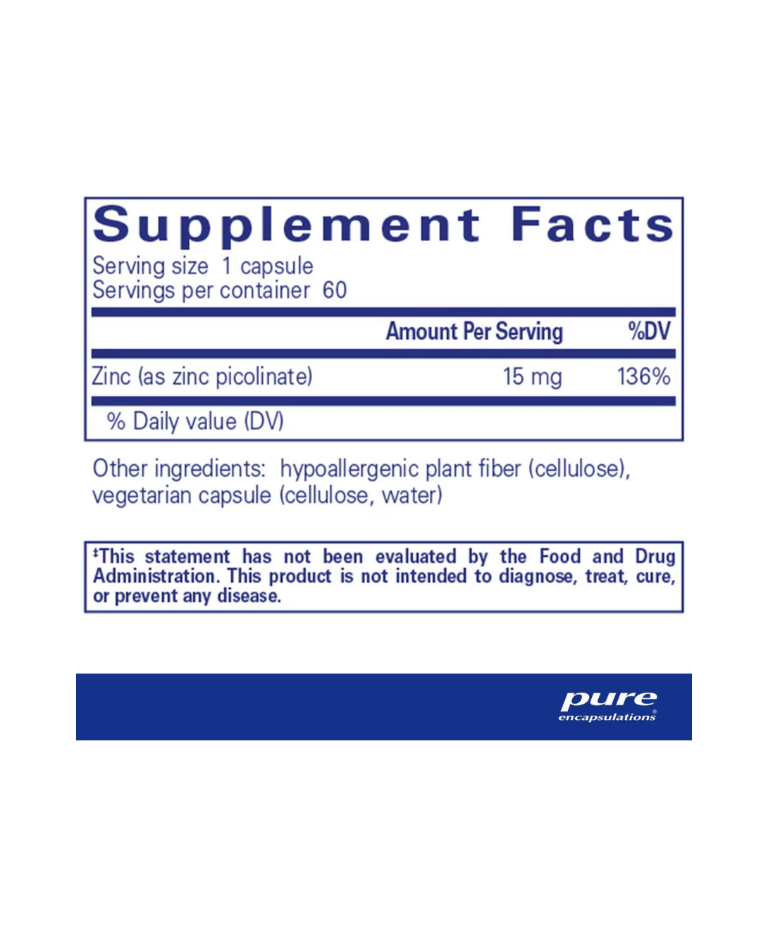 Pure Encapsulations Zinc 15