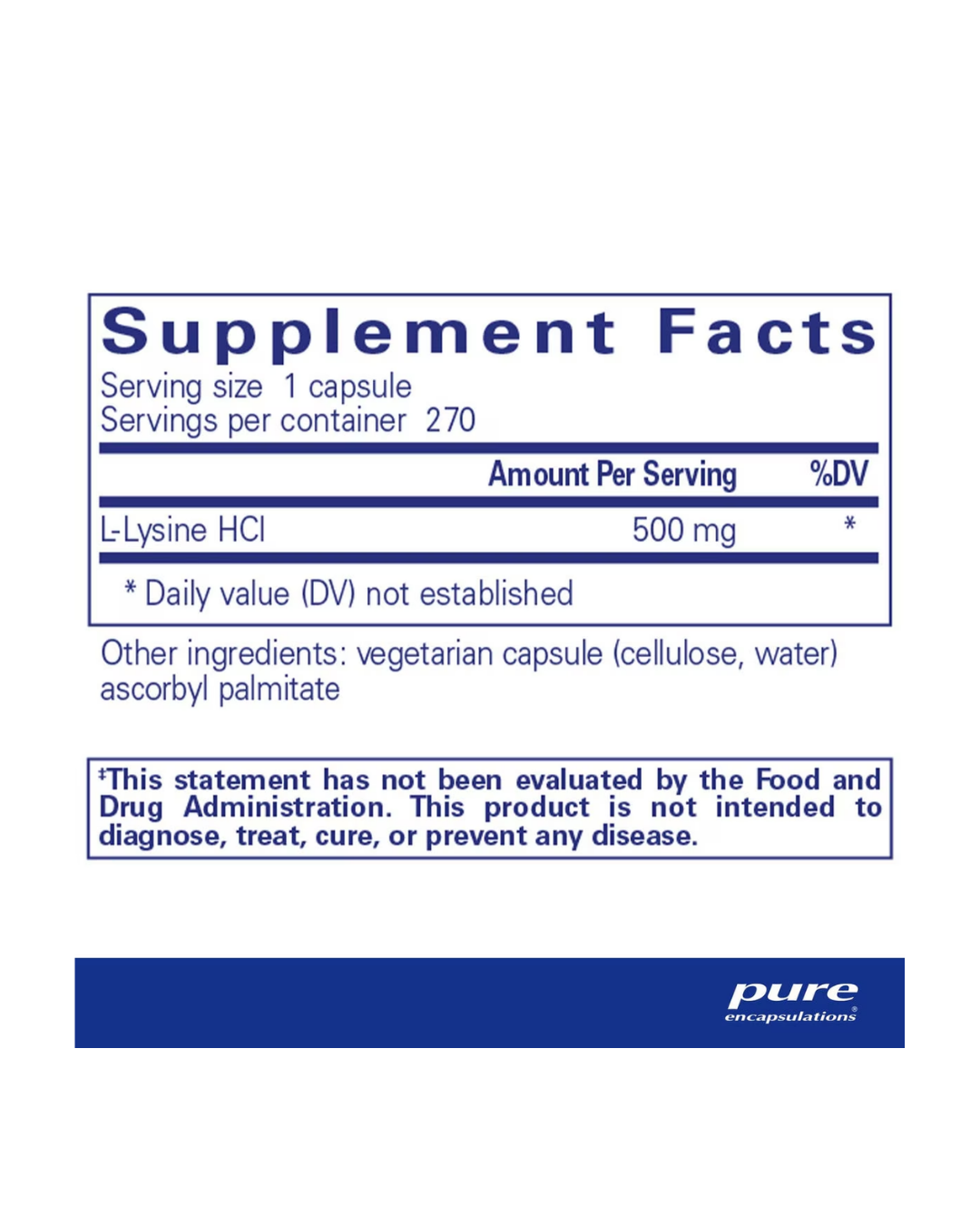 Pure Encapsulations l-Lysine supports immune health and collagen production