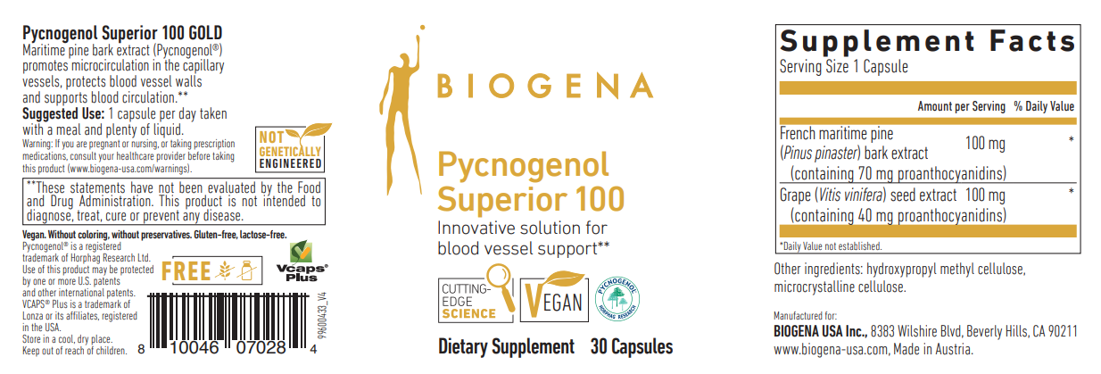 Biogena - Pycnogenol Superior 100 GOLD 30 Capsules