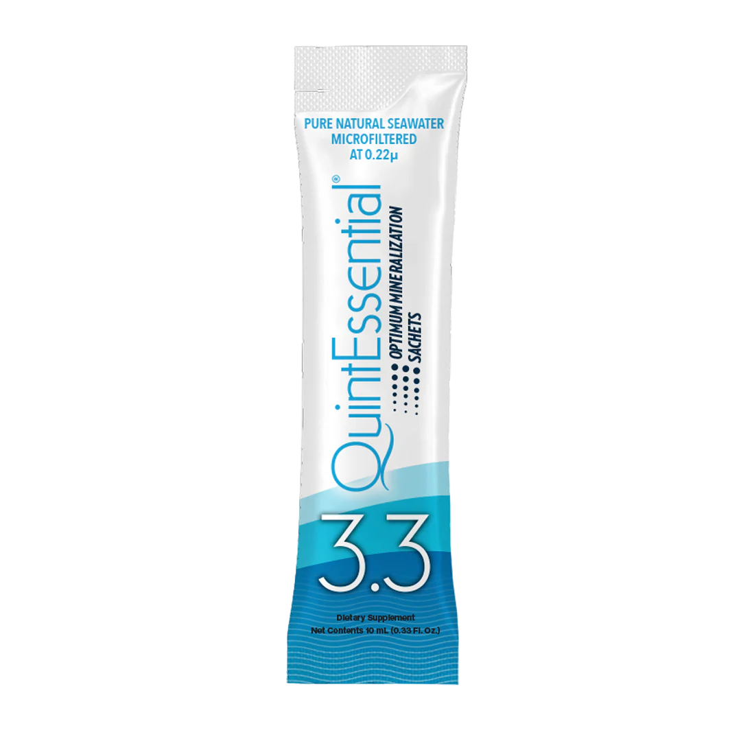 QUICKSILVER QuintEssential® 3.3 Sachets box showing packaging details and branding