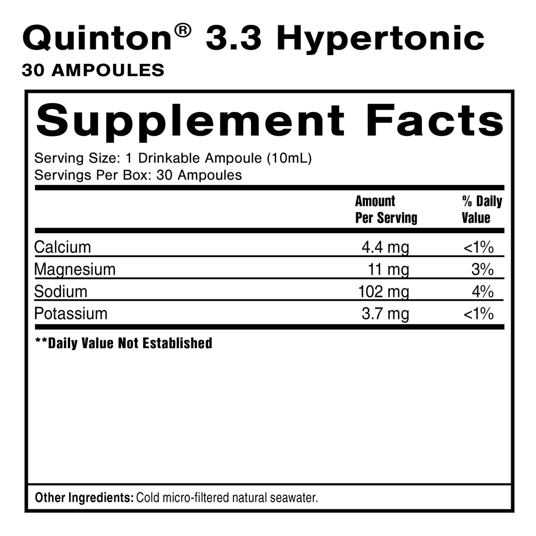 QUICKSILVER Quinton Hypertonic 30 Servings