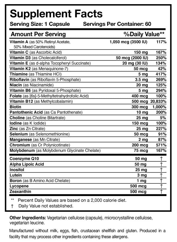 Researched Nutritionals Physician’s Daily™ Multivitamin + D3