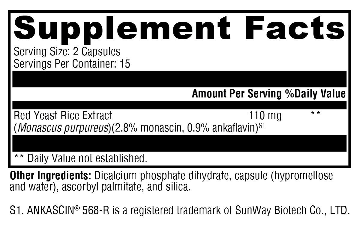 XYMOGEN Red Yeast Rice 30 Capsules