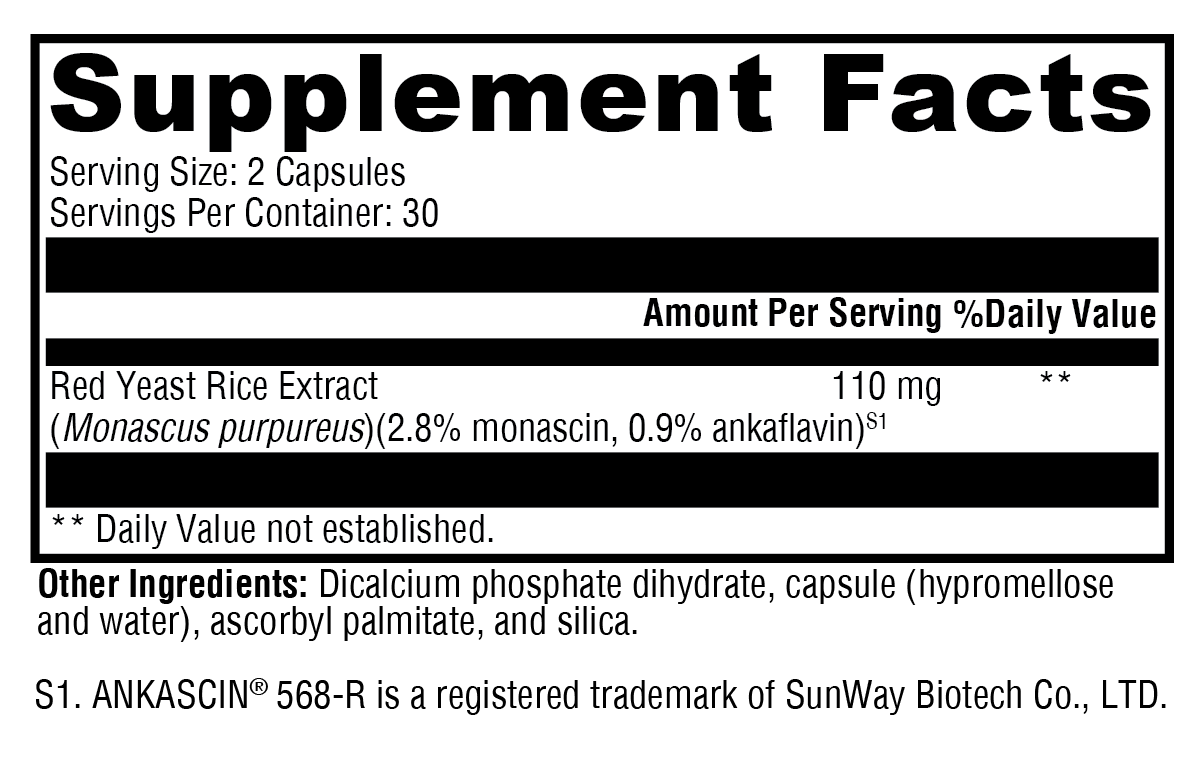 XYMOGEN Red Yeast Rice 60 Capsules