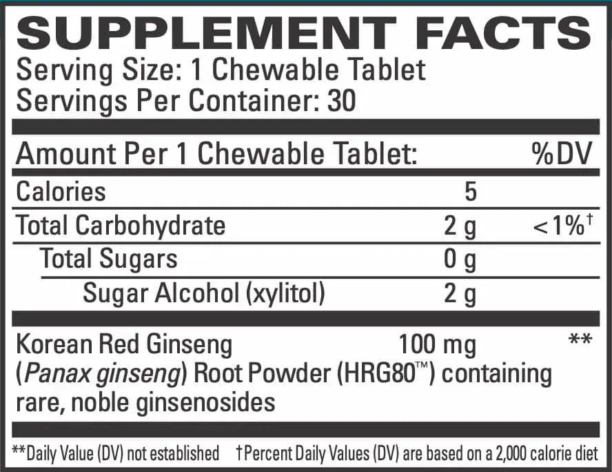 EuroMedica Red Ginseng Energy Chewable