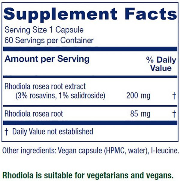 Rhodiola ~ Rhodiola Extract Plus ~ 60 capsules