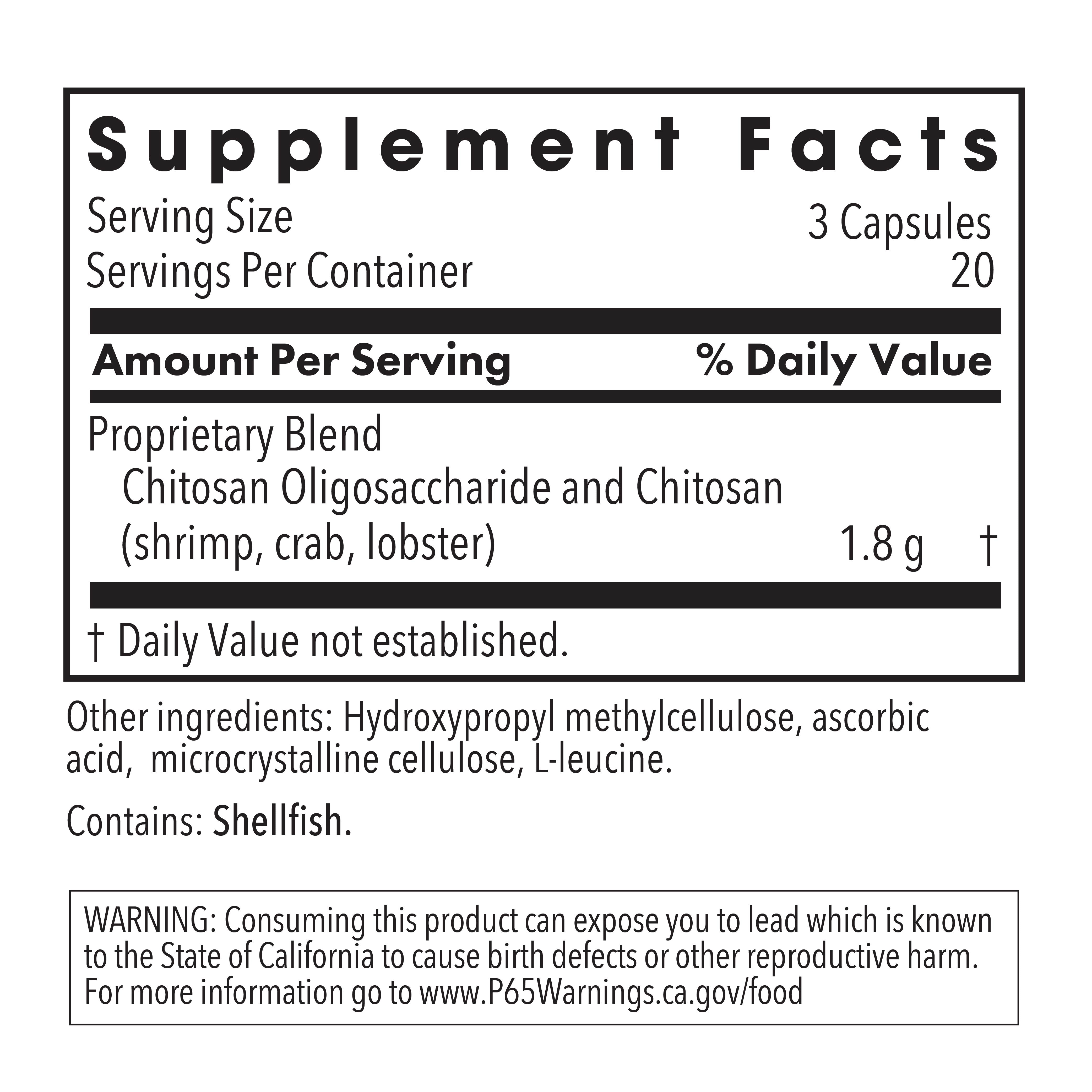 Allergy Research Group Microchitosan bottle displaying detox supplement packaging