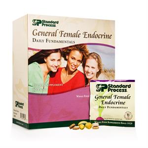 Standard Process Daily Fundamentals General Female Endocrine bottle displaying supplement branding and packaging