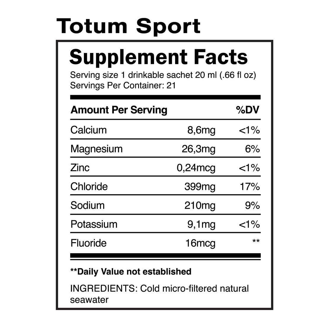 QUICKSILVER Quinton Totum Sport bottle highlighting packaging and marine plasma supplement size