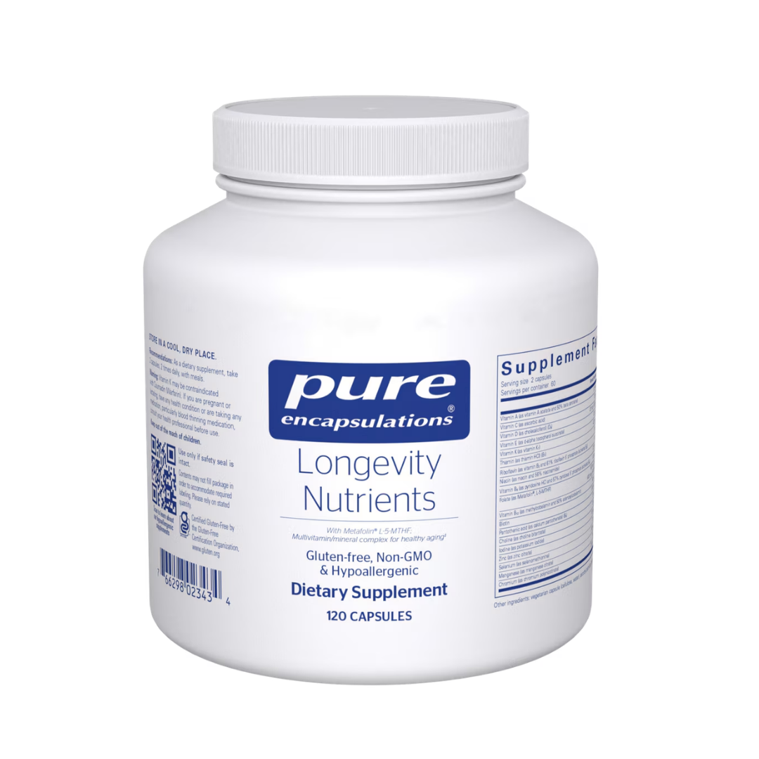 Pure Encapsulations Longevity Nutrients supports healthy aging and cellular wellness