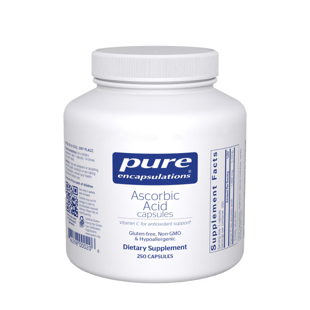 Pure Encapsulations Ascorbic Acid Capsules supporting antioxidant and immune health