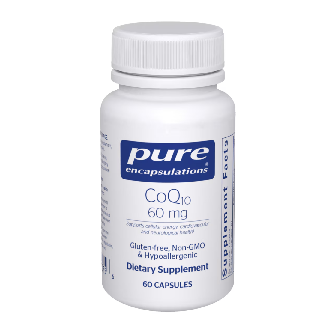 Pure Encapsulations CoQ10 60 mg supporting antioxidant and cellular energy support