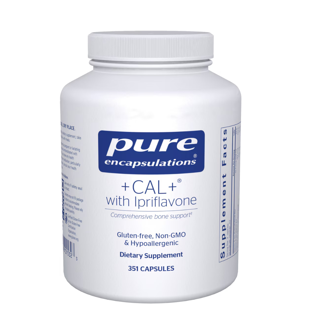 Pure Encapsulations CAL Plus with Ipriflavone bottle showing supplement packaging and branding