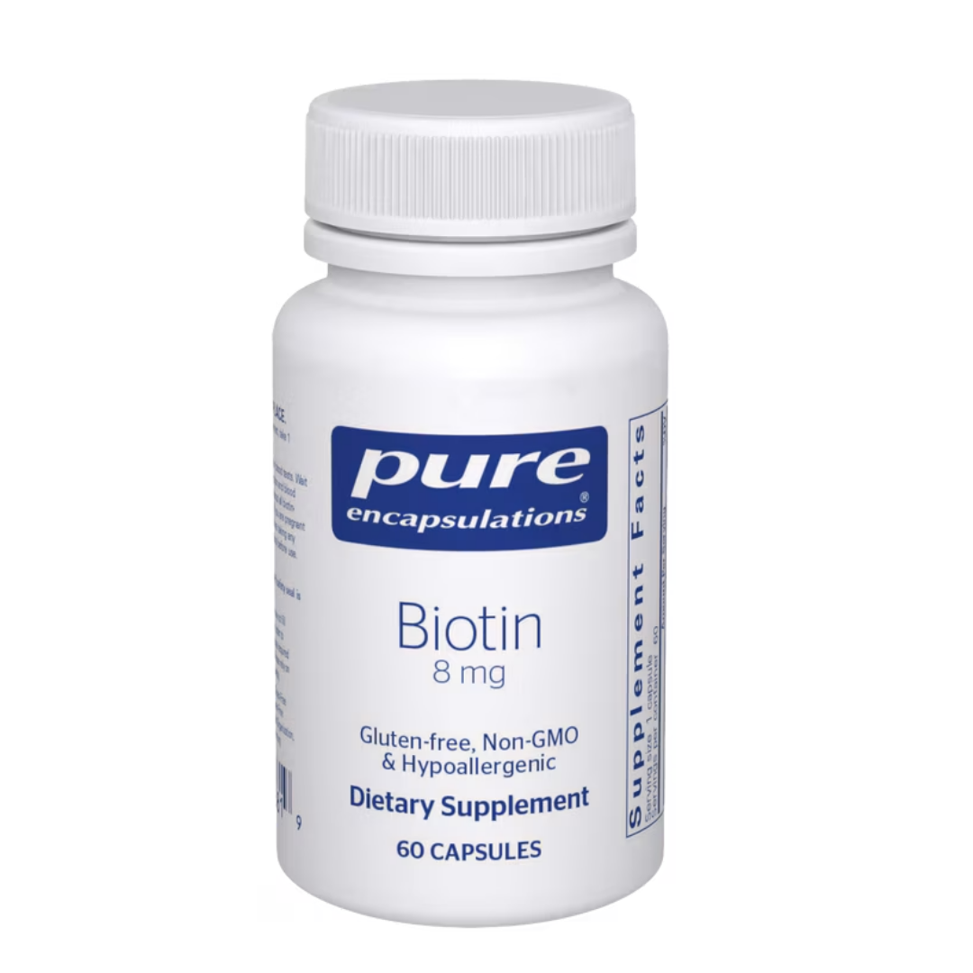 Pure Encapsulations Biotin 8 mg supporting healthy hair skin and nails