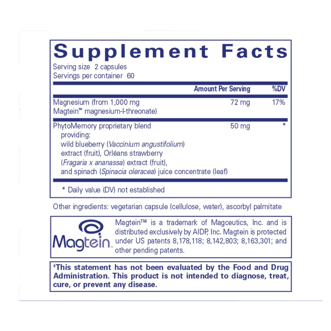 Pure Encapsulations CogniMag bottle showing supplement packaging and branding