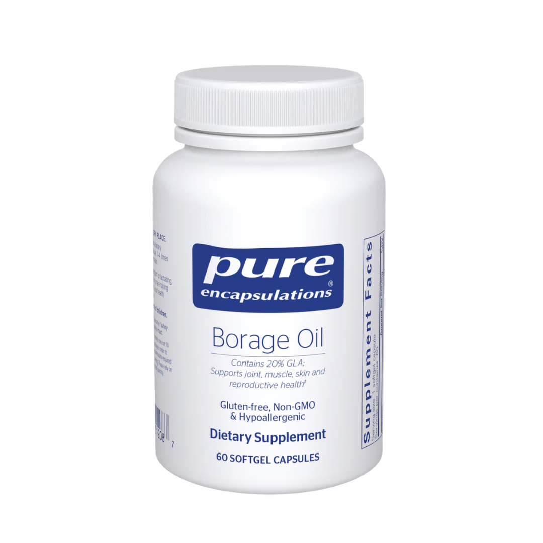 Pure Encapsulations Borage Oil supporting skin hydration and inflammatory balance