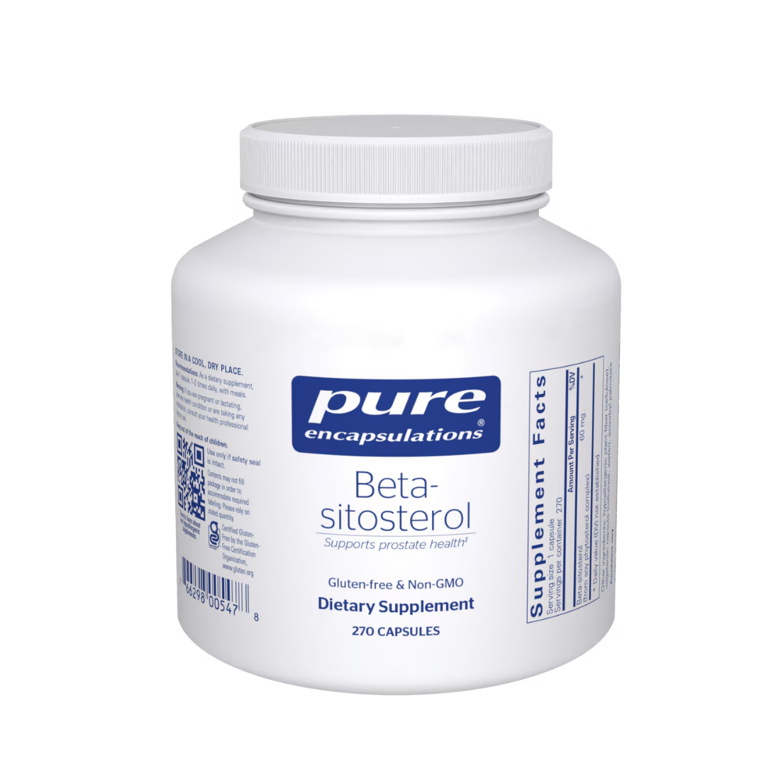 Pure Encapsulations Beta-Sitosterol bottle showing supplement packaging and branding
