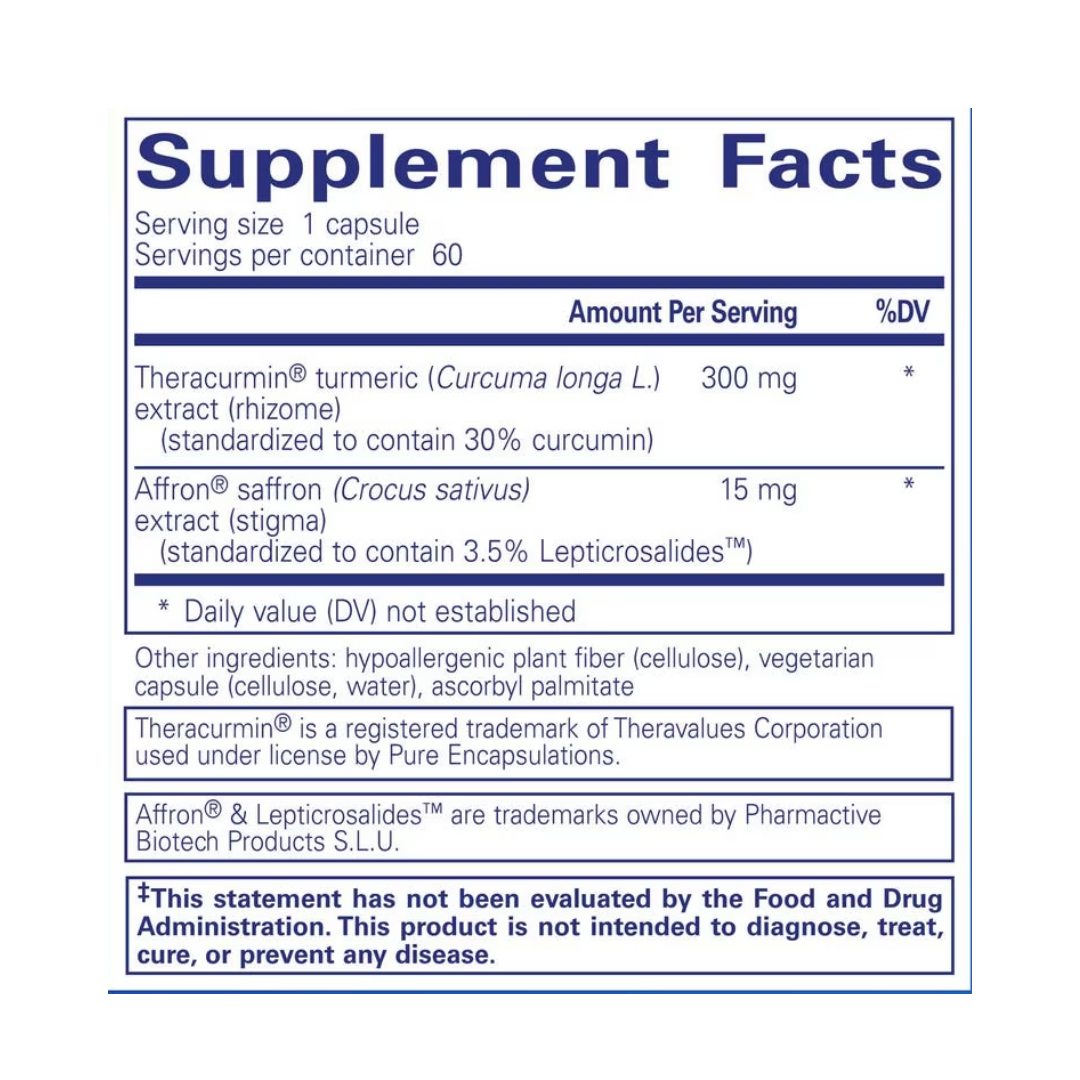 Pure Encapsulations Calm Mind bottle showing supplement packaging and branding
