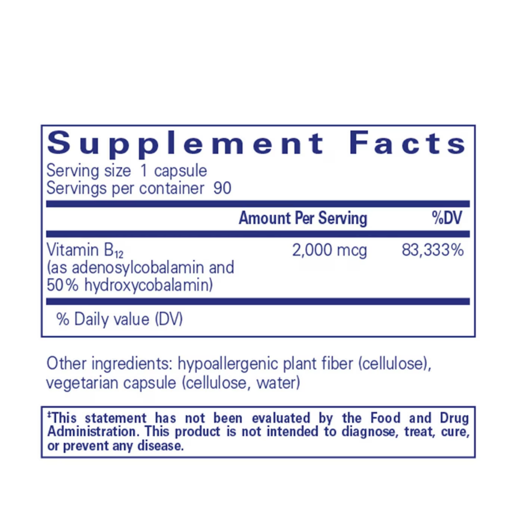 Pure Encapsulations Adenosyl Hydroxy B12 bottle showing supplement packaging and branding