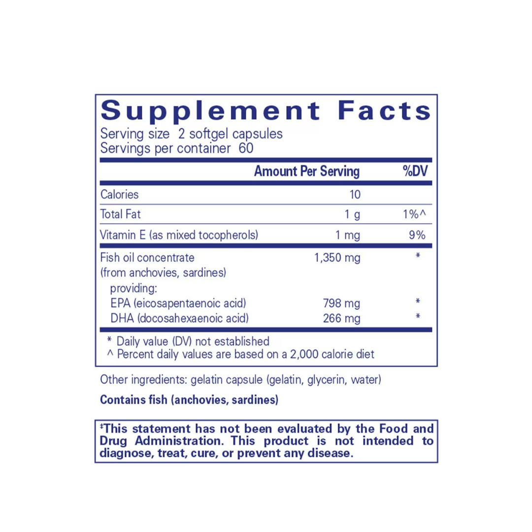 Pure Encapsulations EPA Ultimate supplement bottle packaging design