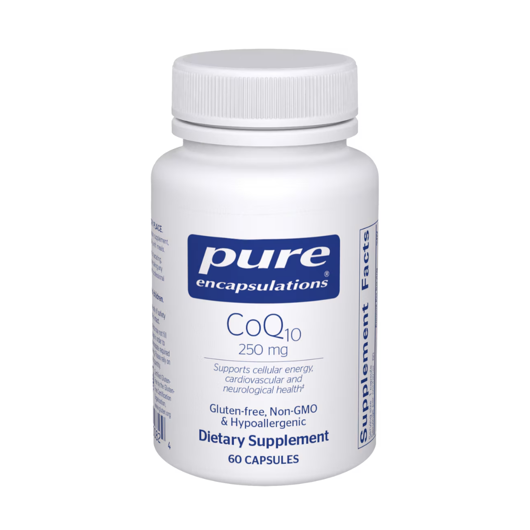 Pure Encapsulations CoQ10 250 mg supporting cardiovascular and cellular energy health