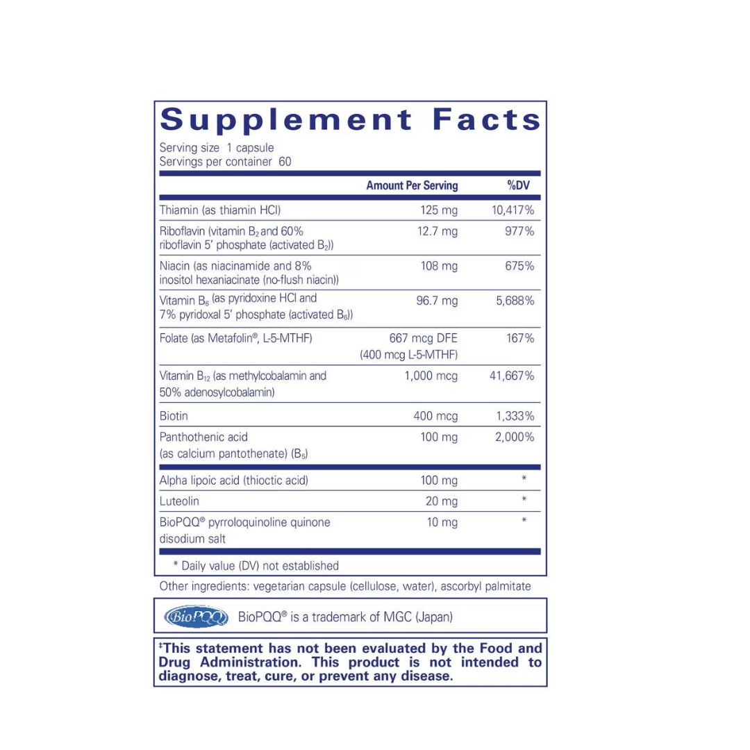 Pure Encapsulations Ultra B-Complex with PQQ supplement bottle packaging image