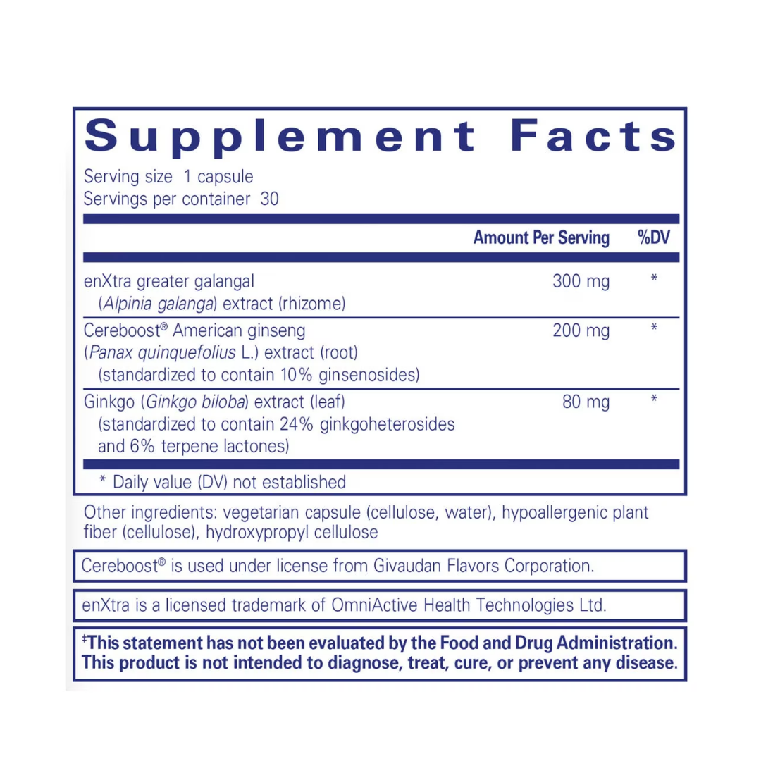 Pure Encapsulations Rapid Mental Energy supplement bottle packaging image