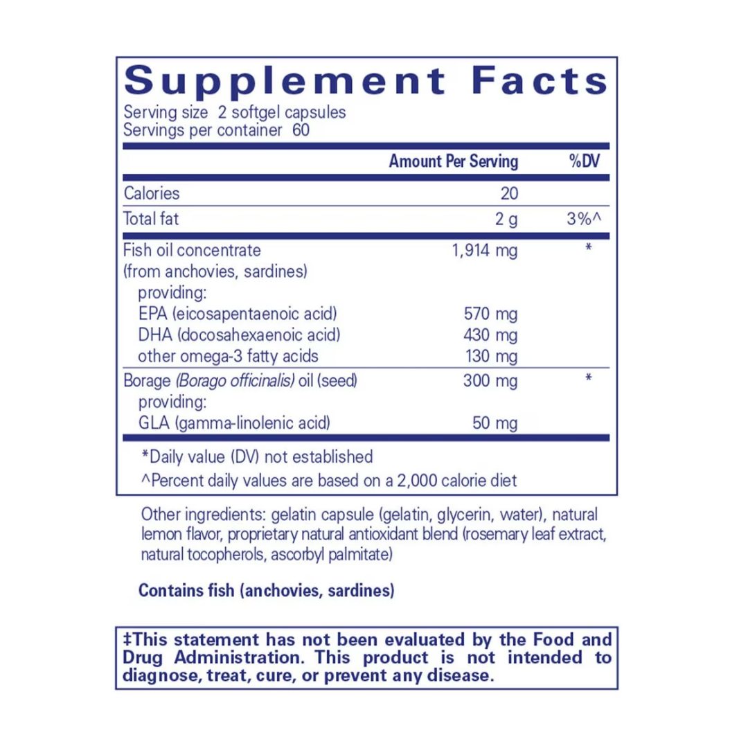 Pure Encapsulations EFA Essentials bottle showing supplement packaging and branding