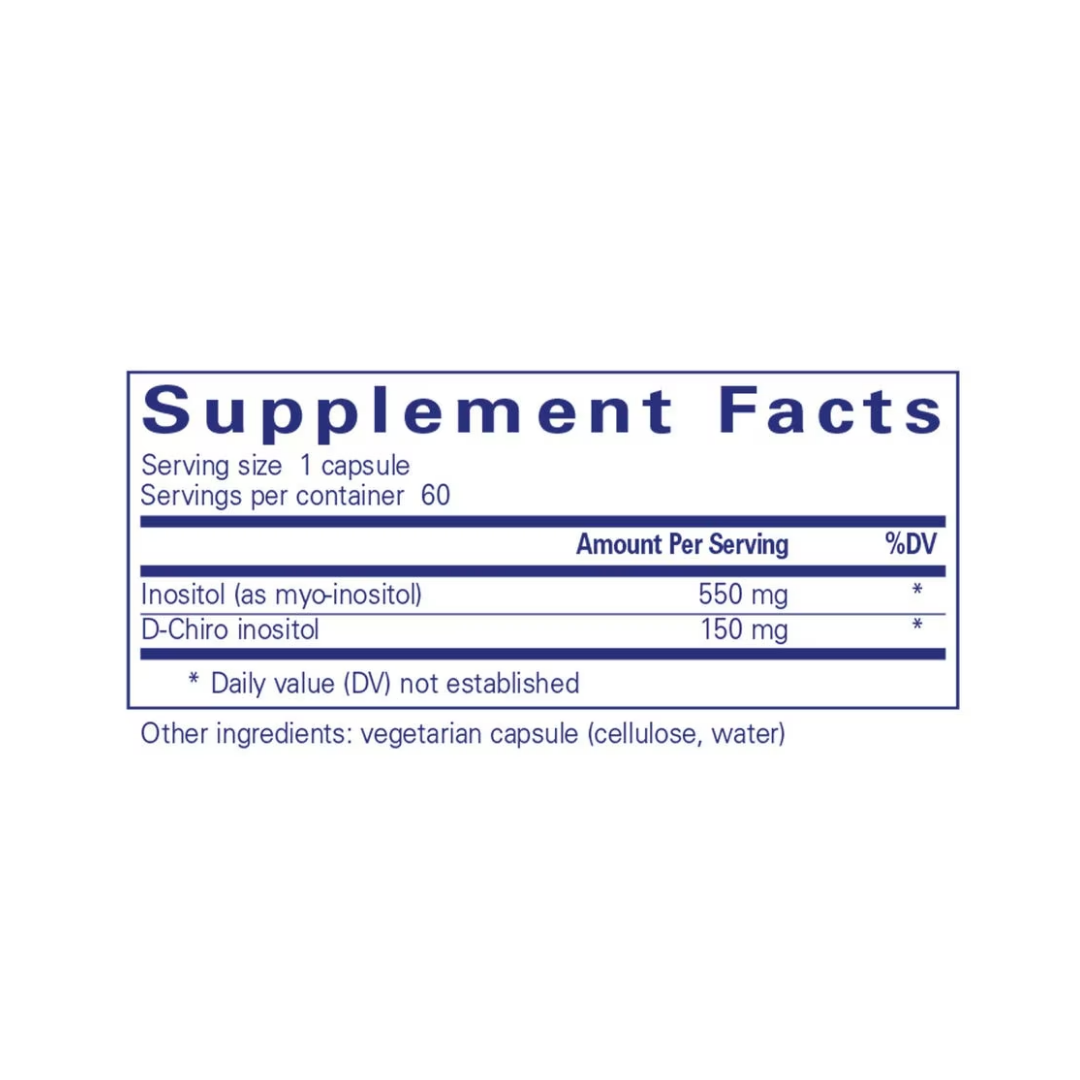 Pure Encapsulations Inositol Complex supplement bottle packaging label