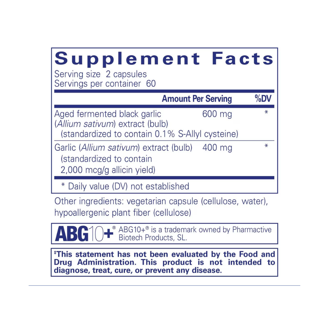 Pure Encapsulations Garlic Complex supplement packaging bottle design