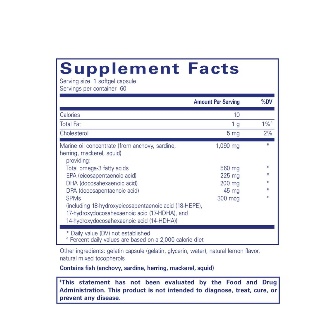 Pure Encapsulations Pro-Resolve Omega supplement bottle packaging image
