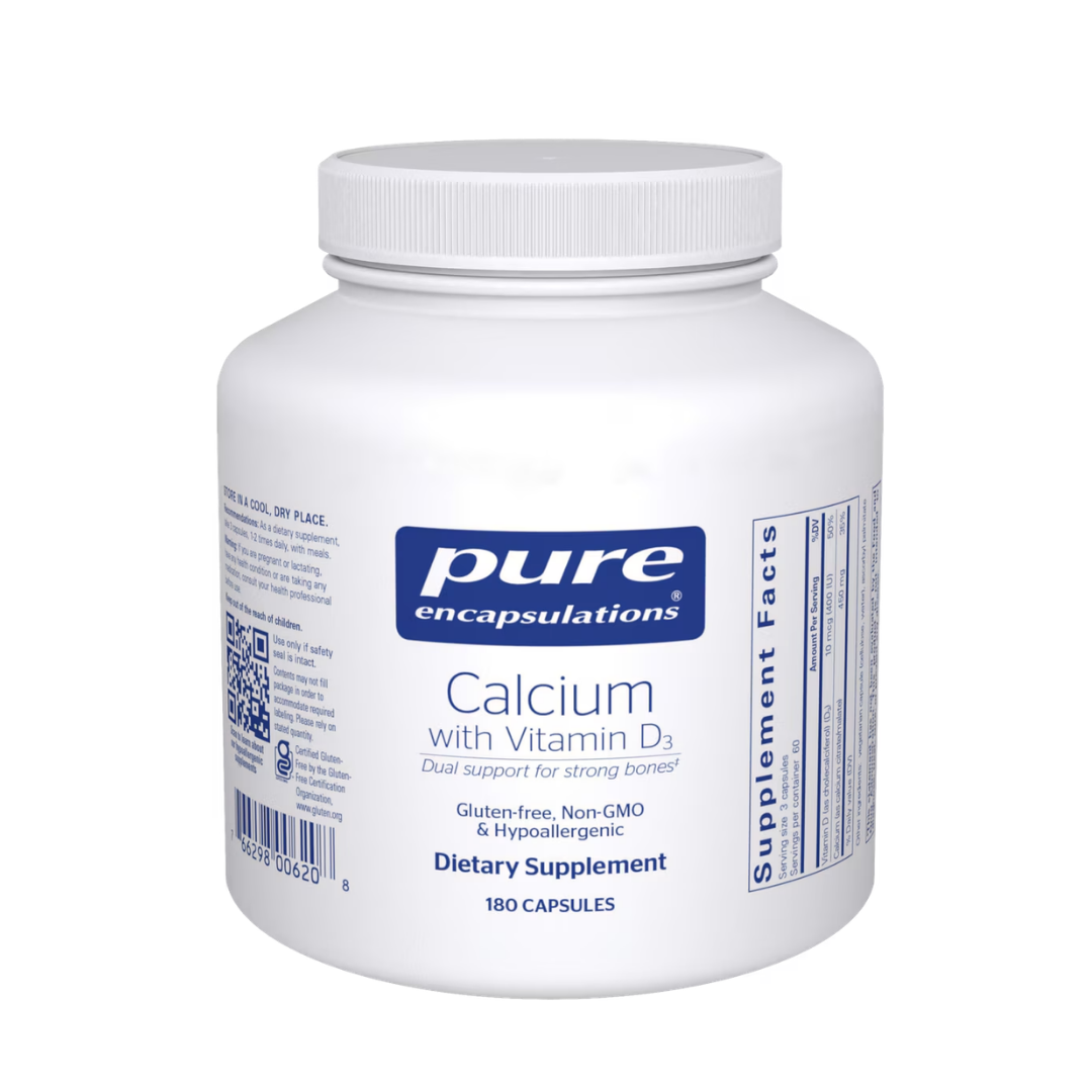 Pure Encapsulations Calcium with Vitamin D3 supporting calcium absorption and bone health