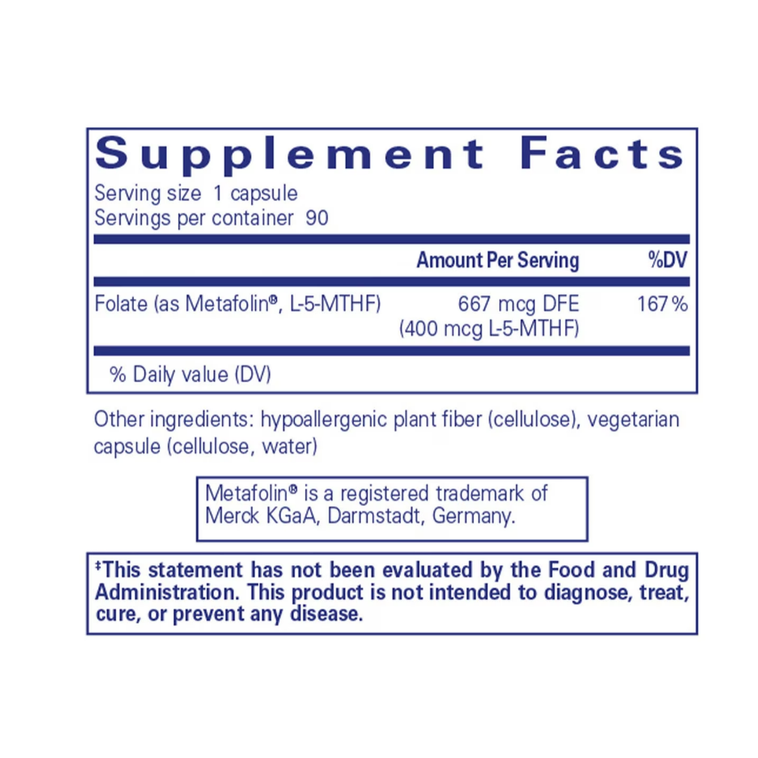 Pure Encapsulations Folate 400 supplement container packaging design