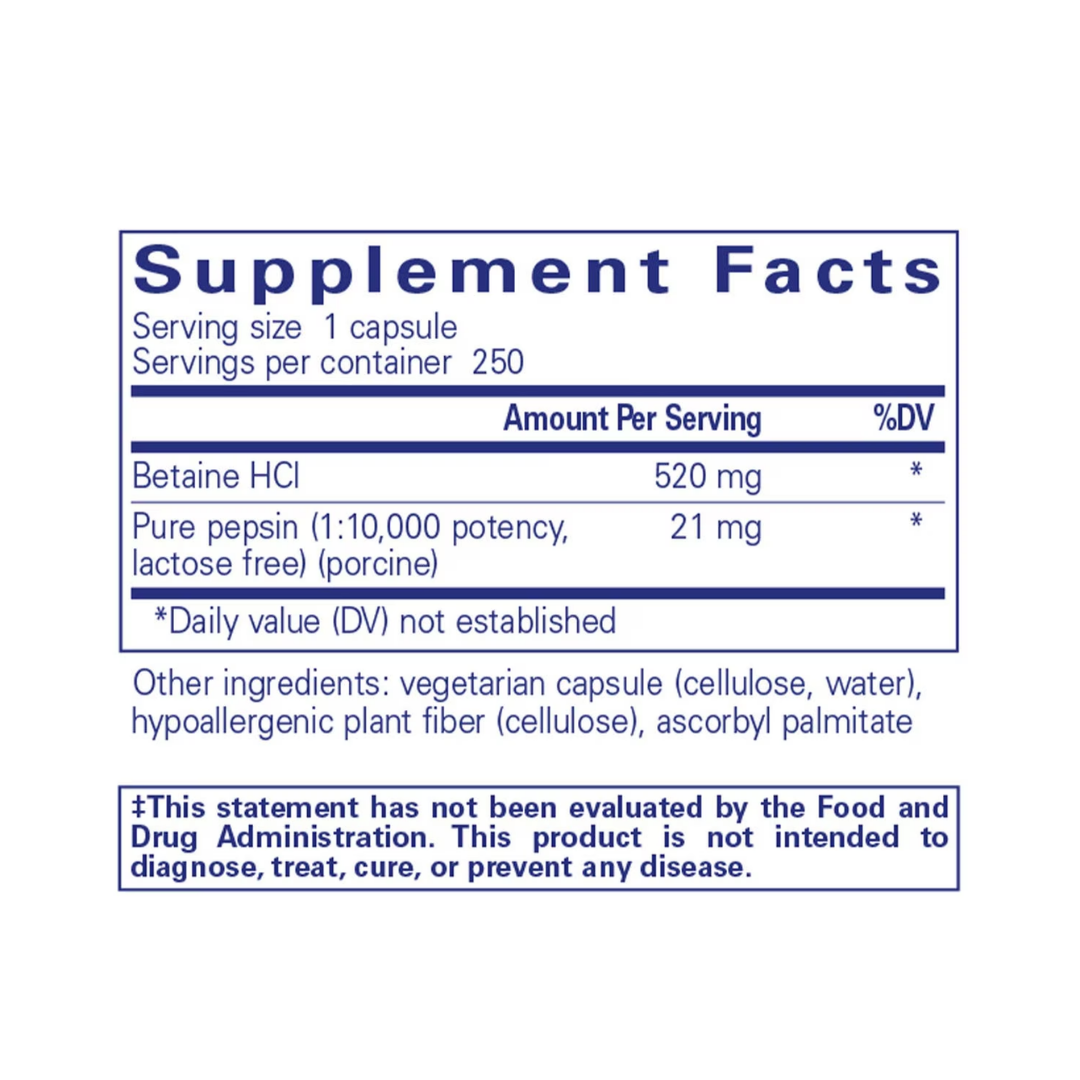 Pure Encapsulations Betaine HCl Pepsin