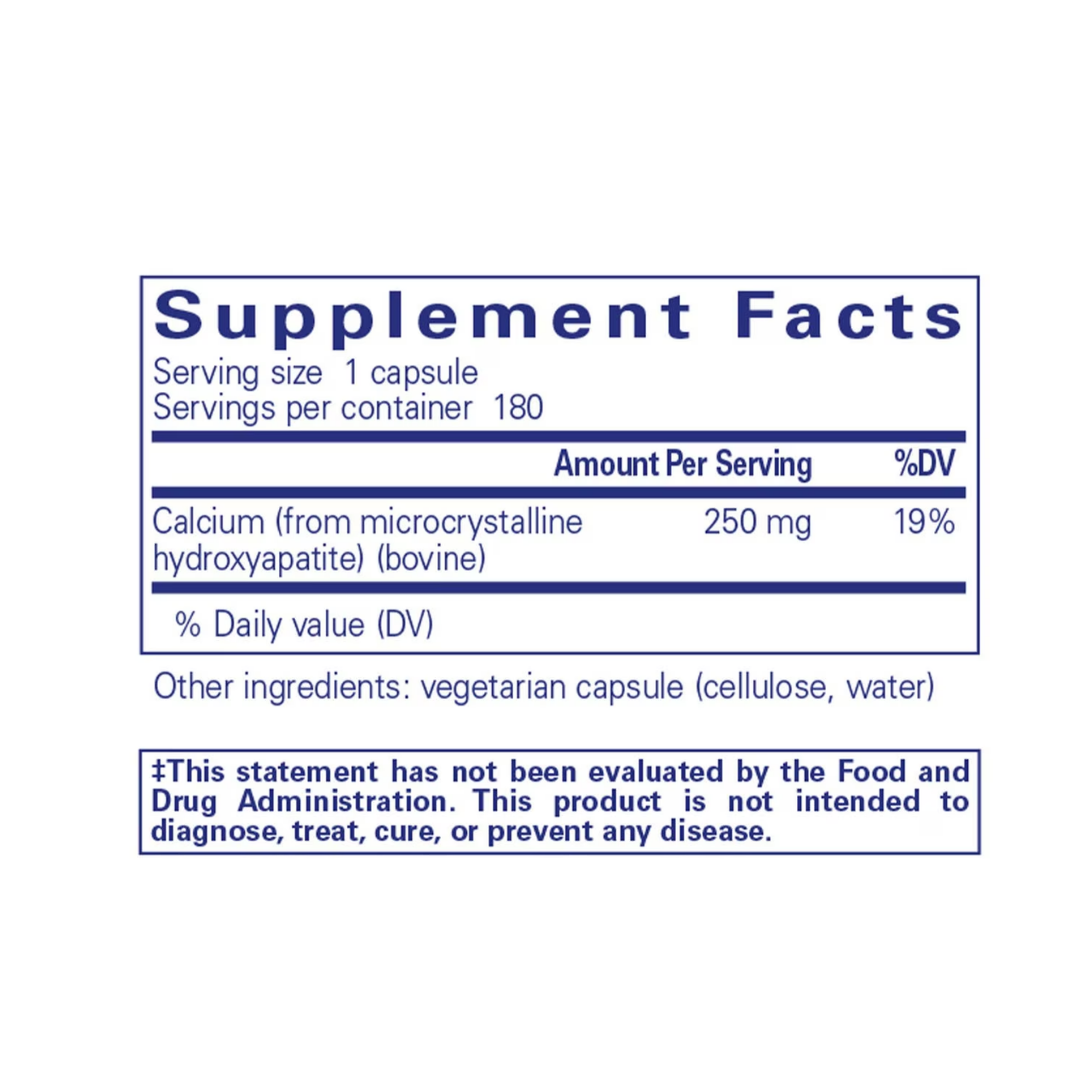 Pure Encapsulations Calcium MCHA with Magnesium bottle showing supplement packaging and branding