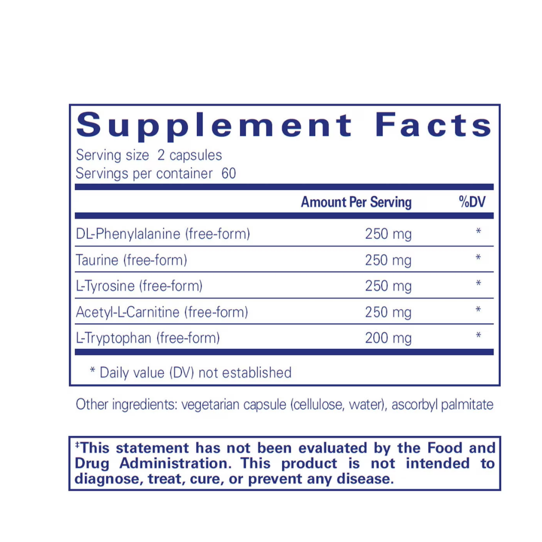 Pure Encapsulations Cognitive Aminos bottle showing supplement packaging and branding