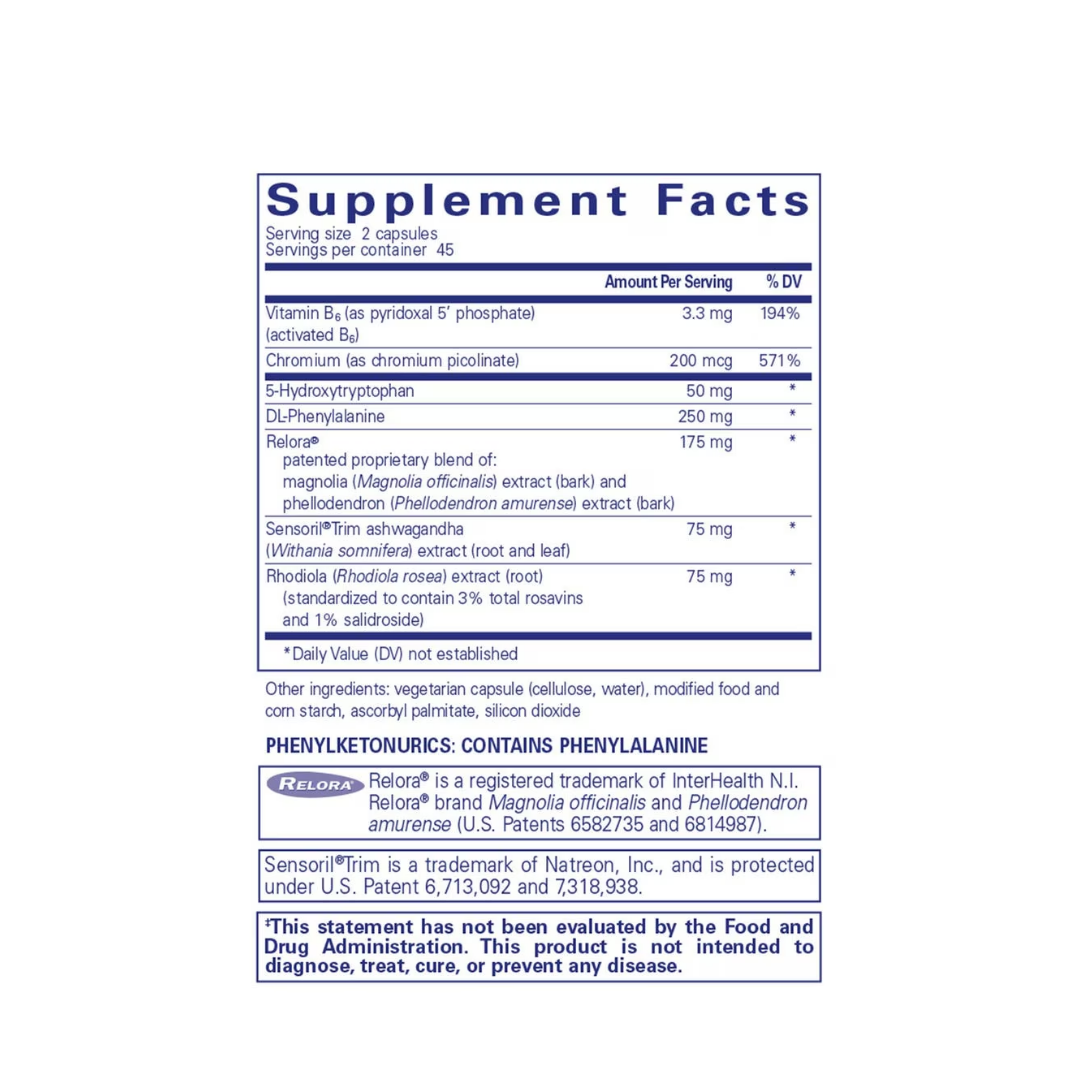 Pure Encapsulations CarbCrave Complex bottle showing supplement packaging and branding