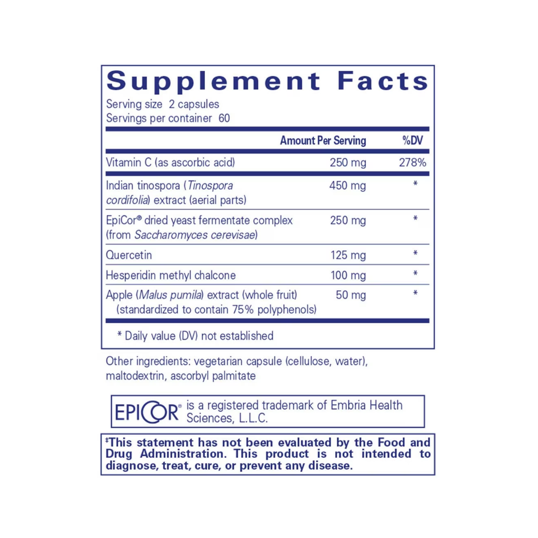 Pure Encapsulations Aller-Essentials label showing supplement facts and usage information