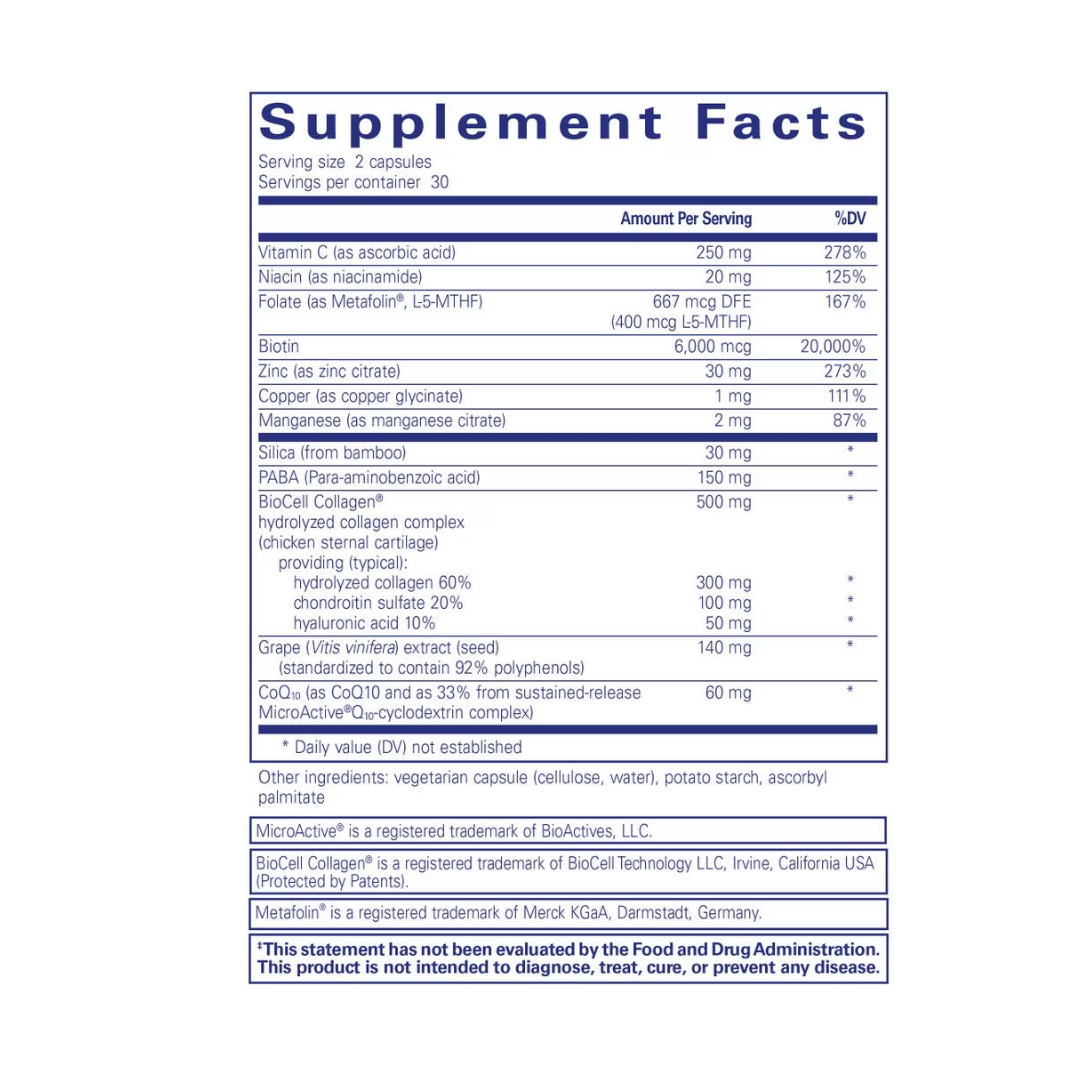 Pure Encapsulations Hair Skin Nails Ultra supplement packaging design