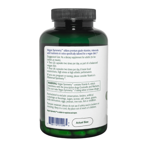 Vegan Symmetry™ ~ Vegan Multivitamin ~ 120 Capsules