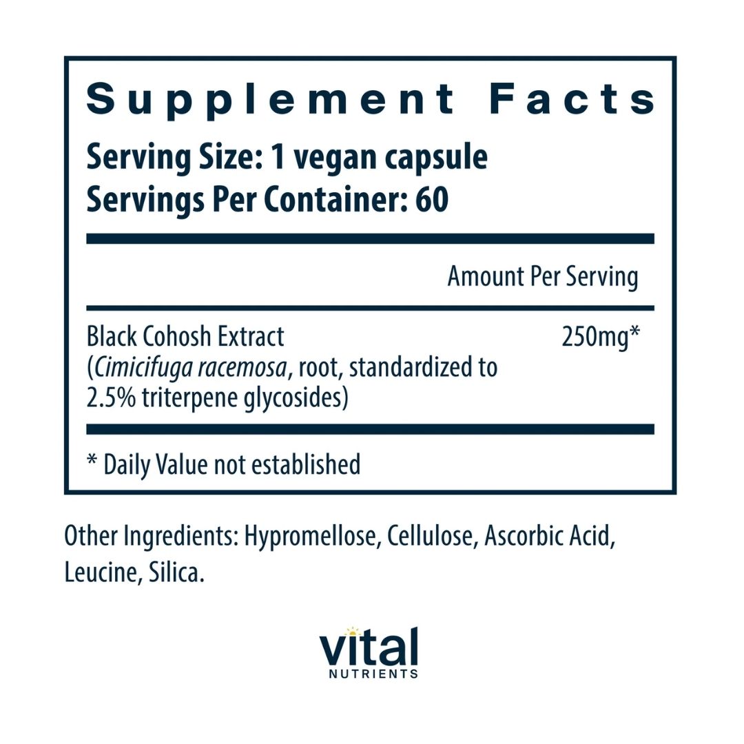 Vital Nutrients Black Cohosh Extract 250mg