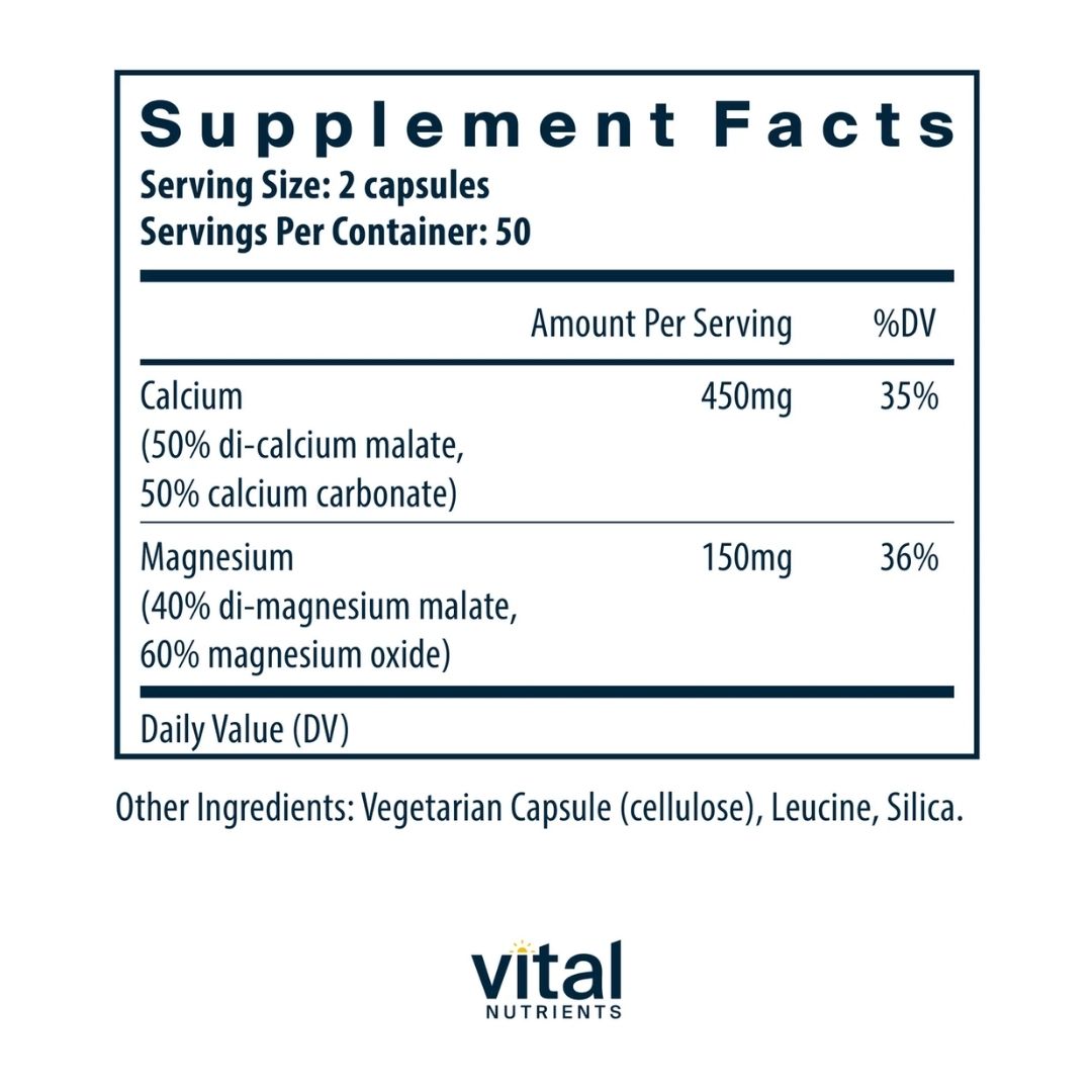 Vital Nutrients Calcium & Magnesium 225mg/75mg