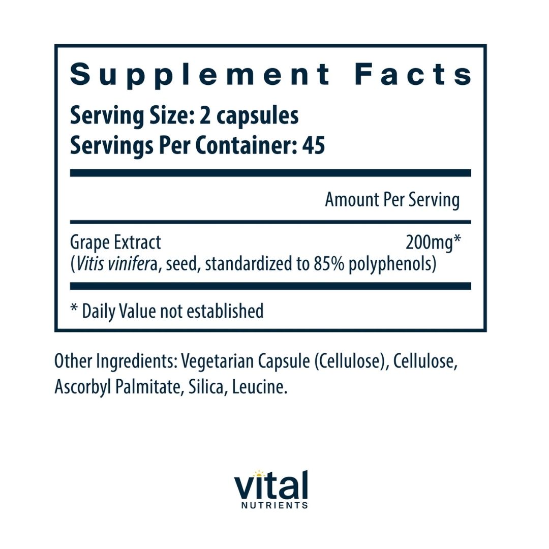 Vital Nutrients Grape Seed Extract 100mg