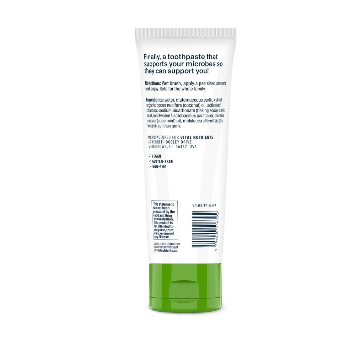 Vital Nutrients Hyperbiotics Activated Charcoal Probiotic Toothpaste