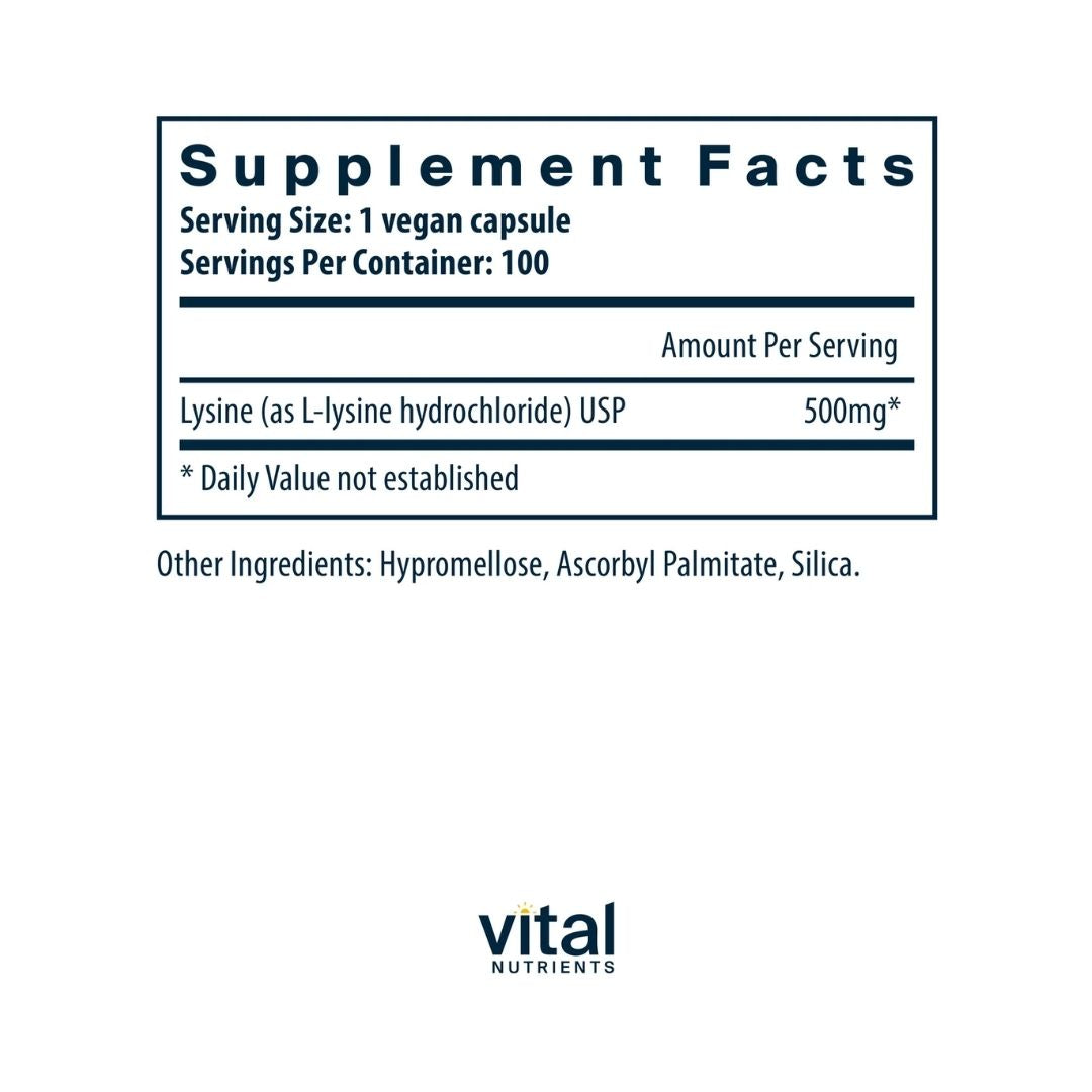 Vital Nutrients Lysine 500mg