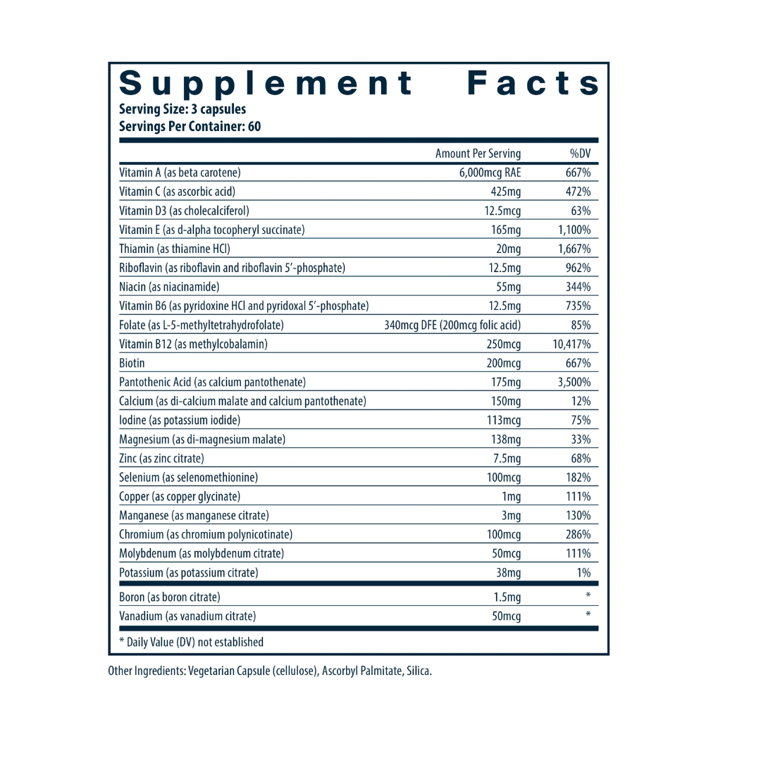 Vital Nutrients Multi-Nutrients 2 Citrate/Malate Formula (with Copper & without Iron)